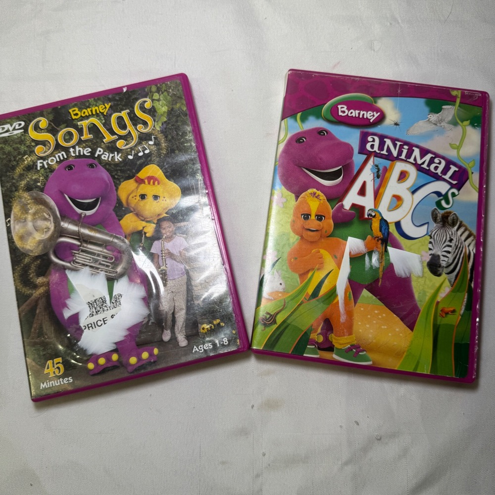 Barney Songs From the Park and Animal ABCs DVD Lot 2-Disc Set Educational Kids